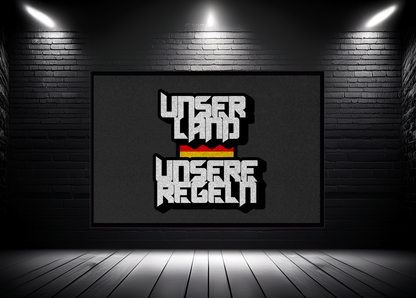 Fußmatte mit Gummirand Unser Land Unsere Regeln
