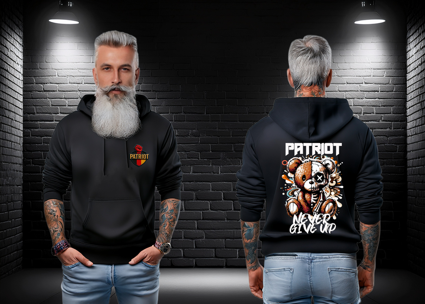 Premium Bio Hoodie NEVER GIVE UP