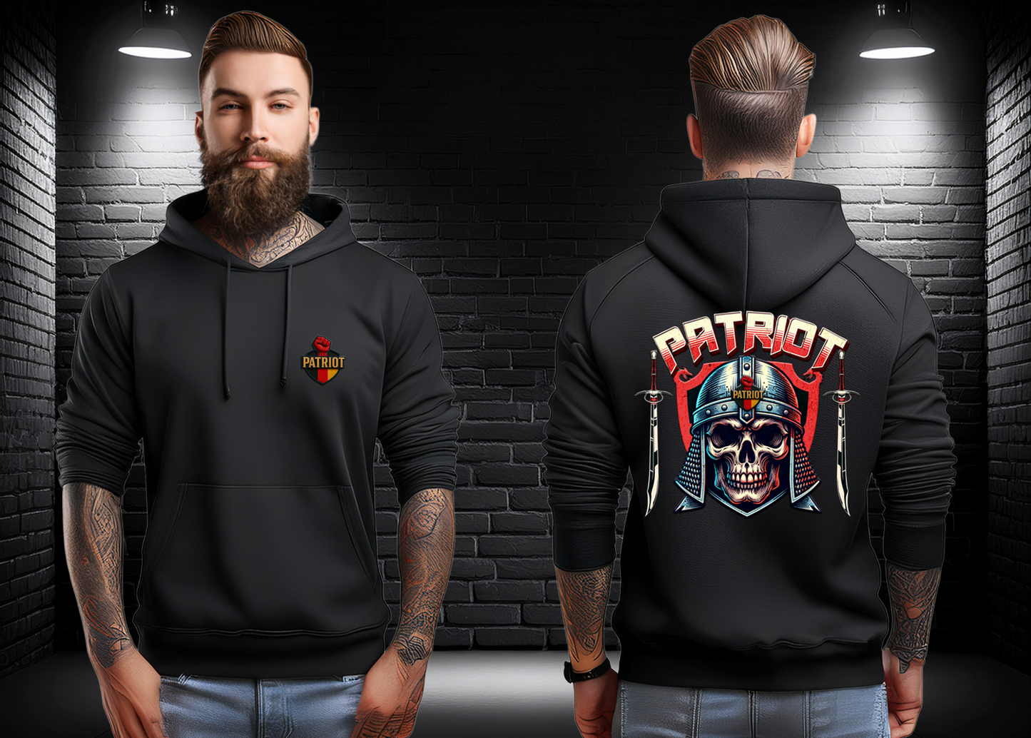 Premium Bio Hoodie PATRIOT SKULL